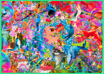 Image of Gaia through the looking glass | holographic art print