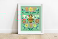 Teal Bumble Bee Print