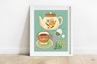 Blue Tea Set Art Print