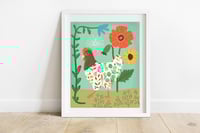 Chicken With Poppy Art Print