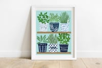 Blue Herb Garden Print