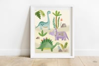Pastel Dinosaurs Print