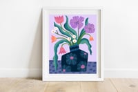 Periwinkle Floral Vase Print