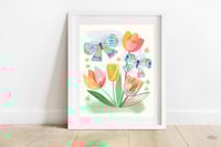 Butterflies & Tulips Print