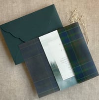 Image 3 of plaid printed vellum wrap for 5x7 cards PACK of 10