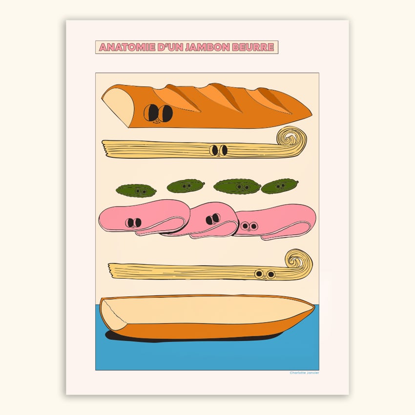 Image of 30x40 - ANATOMIE D'UN JAMBON BEURRE