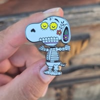 Image 2 of Snoopy Calavera Enamel Pin