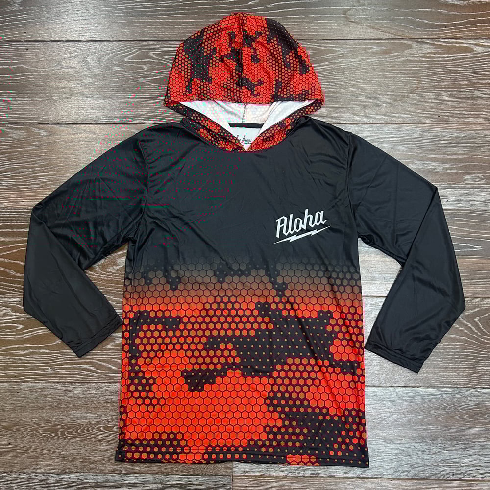 Image of Digi Waukee Men's Reflective Dri Fit Hoodie BLK-RED