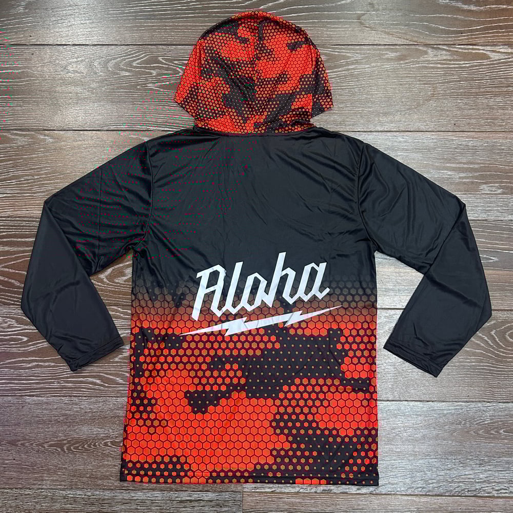 Image of Digi Waukee Men's Reflective Dri Fit Hoodie BLK-RED