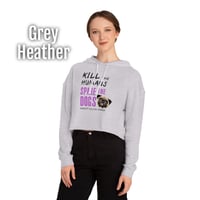 Image 4 of Spare the Dogs (Pug) Women's Cropped Hoodie 