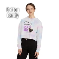 Image 5 of Spare the Dogs (Pug) Women's Cropped Hoodie 