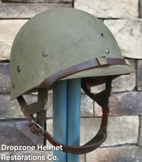 Image 14 of WWII M2 101st Airborne Helmet 506th PIR NCO D-bale Front Seam & Westinghouse Paratrooper liner.