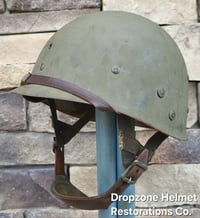Image 16 of WWII M2 101st Airborne Helmet 506th PIR NCO D-bale Front Seam & Westinghouse Paratrooper liner.