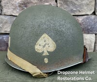 Image 2 of WWII M2 101st Airborne Helmet 506th PIR NCO D-bale Front Seam & Westinghouse Paratrooper liner.