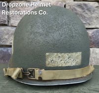 Image 6 of WWII M2 101st Airborne Helmet 506th PIR NCO D-bale Front Seam & Westinghouse Paratrooper liner.