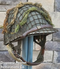 Image 9 of WWII M2 101st Airborne Helmet 506th PIR NCO D-bale Front Seam & Westinghouse Paratrooper liner.