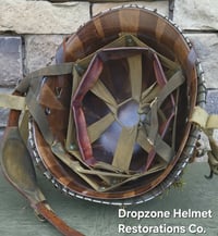 Image 17 of WWII M2 101st Airborne Helmet 506th PIR NCO D-bale Front Seam & Westinghouse Paratrooper liner.