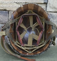 Image 15 of WWII M2 101st Airborne Helmet 506th PIR NCO D-bale Front Seam & Westinghouse Paratrooper liner.