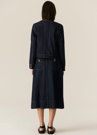 Image 2 of pol carson skirt dark wash denim