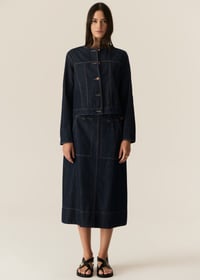 Image 3 of pol carson skirt dark wash denim
