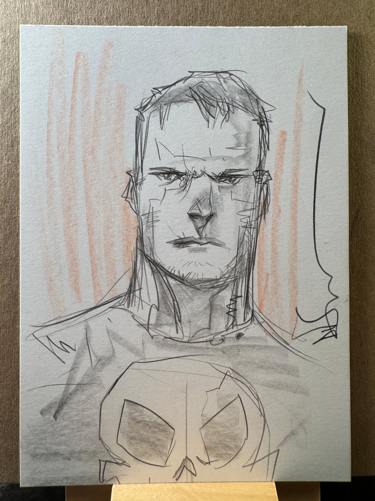 Image of 5x7 sketch of Punisher