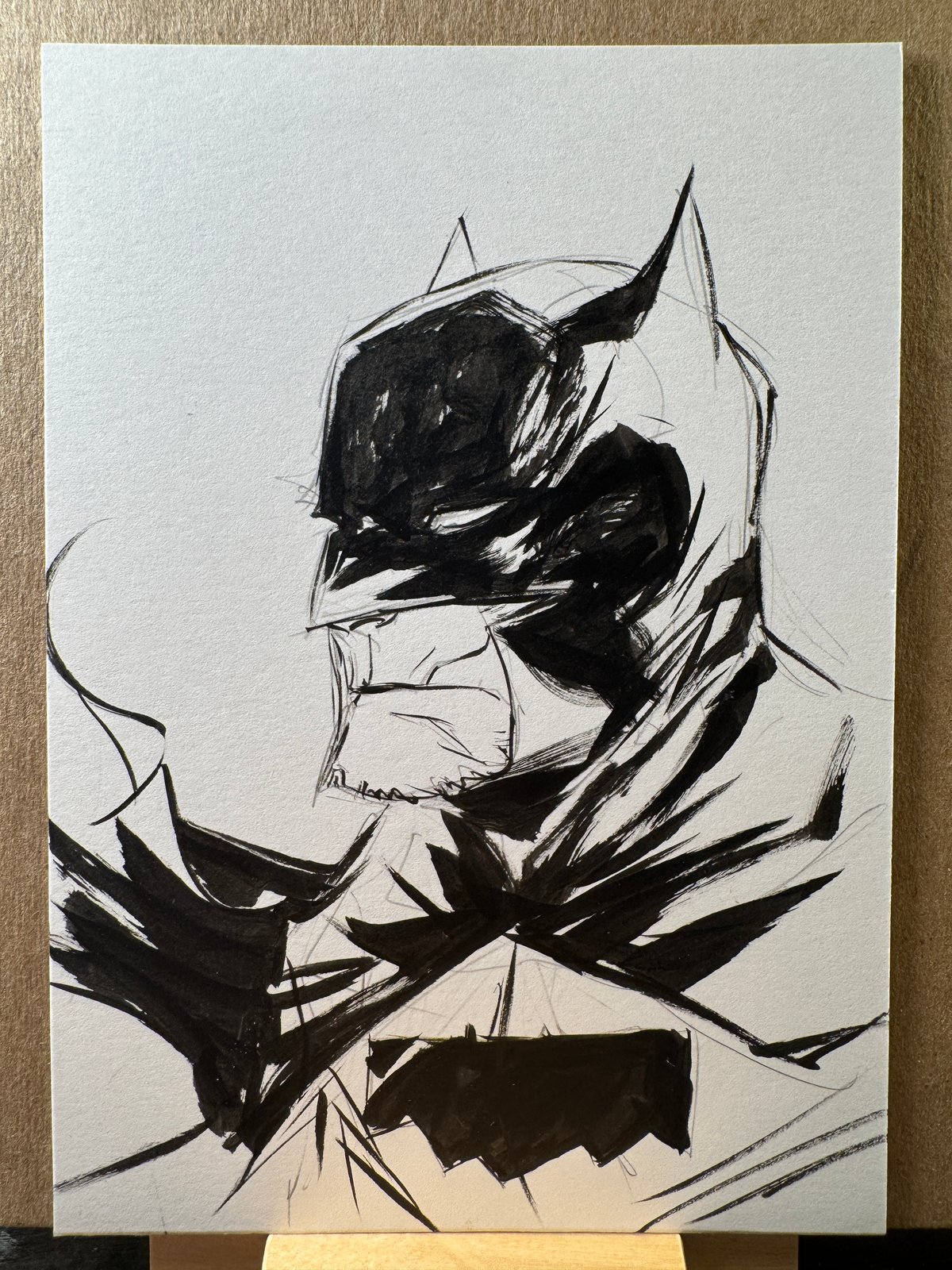 Image of 5x7 ink of DKR Batman