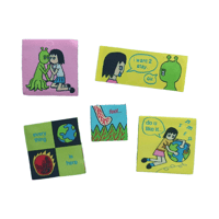 alien girl embroidered sticker pack