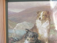 Image 4 of Sheepdogs by Basil Bradley (b 1842) Vintage Art Print in Wooden Frame Sized 11 8/10 x 9 3/4 ins