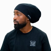 Image 1 of Black Satin Lined Loc sock
