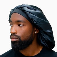 Image 2 of Oversized Black Bonnet single Logo