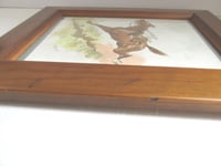 Image 3 of Antique Horse Art Print 'Riderless' by JC 1900, in Vintage Wooden Frame Sized 12 2/10 x 10 2/10 ins