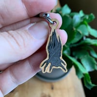 Image 1 of Saga Comic • Rocketship Tree 1.5" Wooden Phone Charm • Keychain • Comic Book Art