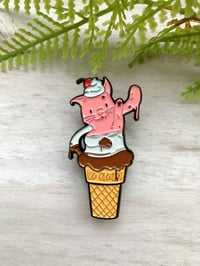 Image 1 of Cute Ice Cream Cat 2" Enamel Pin • Cat Lover • Pin Lover