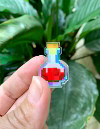 Image 1 of Pixel Gaming 8-Bit Potions • Acrylic Pins 1” • Pixel Art • Mining Game