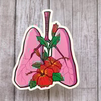 Image 1 of Breath / Aliento 4" Matte Die Cut Sticker • Human Lungs • Anatomical Sticker
