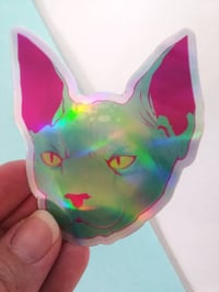 Image 1 of Lying Cat • Saga Comics • Holographic Sticker • Vinyl Sticker • 3 inches