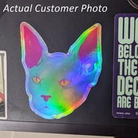 Image 2 of Lying Cat • Saga Comics • Holographic Sticker • Vinyl Sticker • 3 inches