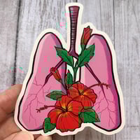 Image 2 of Breath / Aliento 4" Matte Die Cut Sticker • Human Lungs • Anatomical Sticker