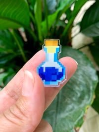 Image 2 of Pixel Gaming 8-Bit Potions • Acrylic Pins 1” • Pixel Art • Mining Game