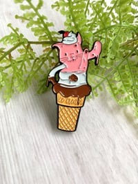 Image 2 of Cute Ice Cream Cat 2" Enamel Pin • Cat Lover • Pin Lover