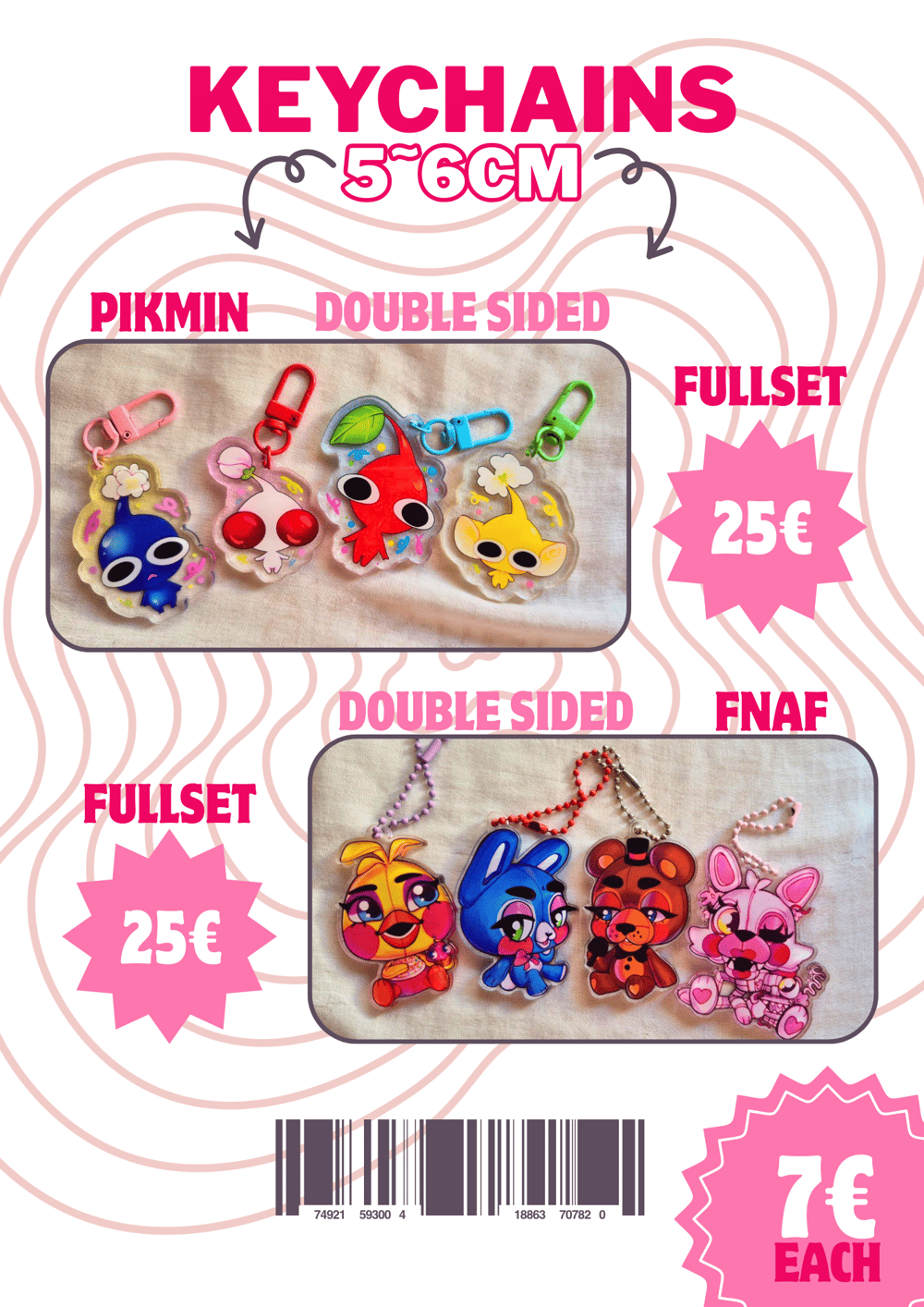 Image of KEYCHAINS [PIKMIN + FNAF]