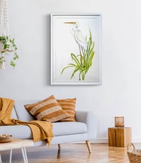 Image 3 of Great white heron original watercolor bird art