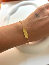 Image 1 of Pulsera oro eslabon texturas