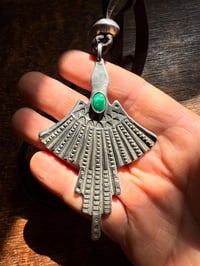 Image 3 of WL&A Handmade Old Style Ingot Royston Medicine Bird Pendant - 4"x 2.5"