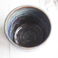 Image 9 of Utensil Holder in Deep Amber Brown  and Blue Glazes, Handmade Kitchen Crock, Made in USA