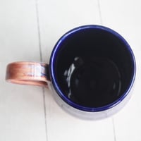 Image 9 of Beautifully Glazed Purple and Pink and Dark Blue Pottery Mug, Made in USA