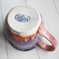 Image 10 of Beautifully Glazed Purple and Pink and Dark Blue Pottery Mug, Made in USA