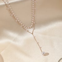 Image 2 of Pearl Double Layer Necklace | Gold