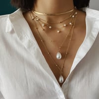Image 1 of Baroque Pearl Tassel | Multilayer Necklace