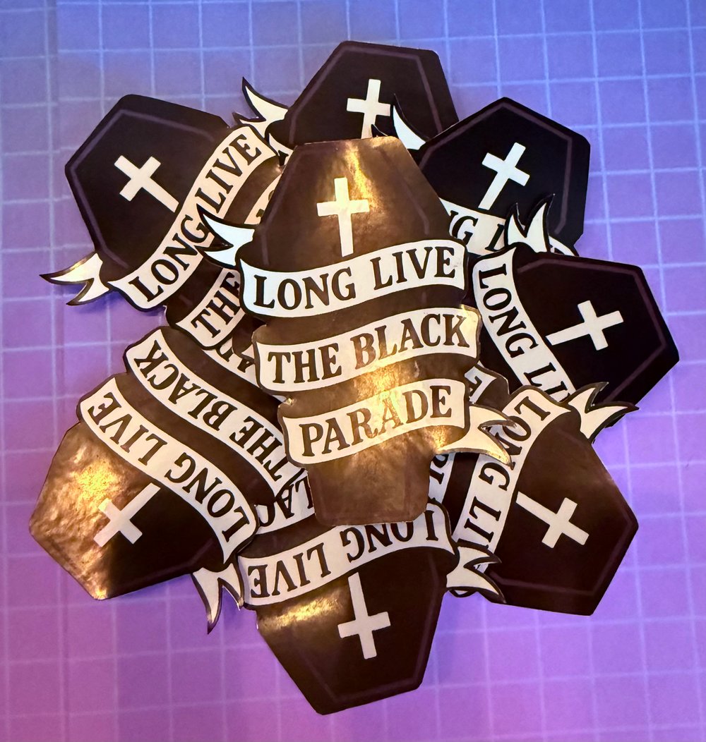 Image of Long Live athe Black Parade water resistant sticker